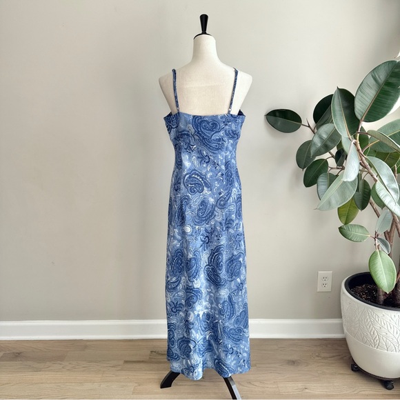 Vintage Y2K Paisley Ruffled Fairy Maxi Slip Dress 9/10 - Picture 6 of 7